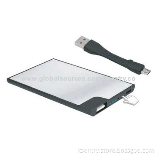 Mini ultra-thin (5mm) card external portable power bank, same size as credit card